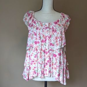 Layered floral tank